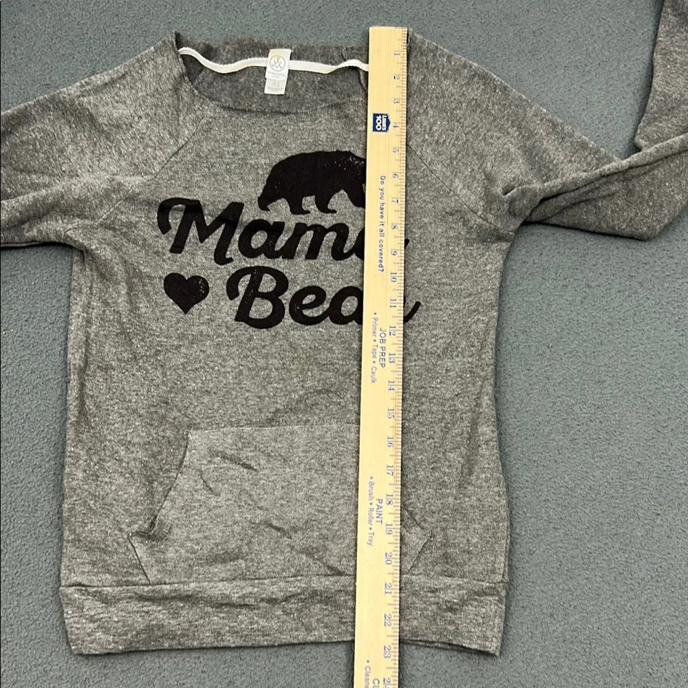 Gray “Mama Bear” Raglan Sweater | 3/4 Sleeve | Size XS - Picture 5 of 7